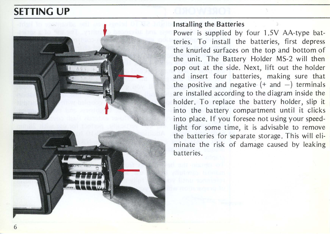 Nikon SB-10 instruction manual Setting UP 