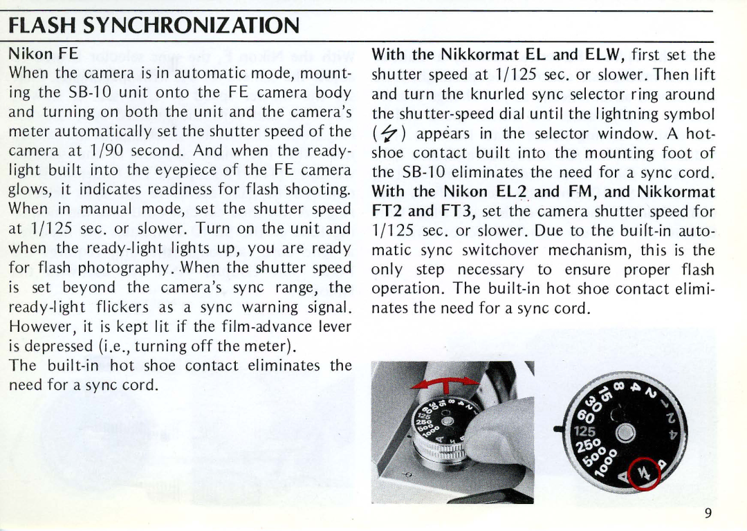 Nikon SB-10 instruction manual Flash Synchronization 