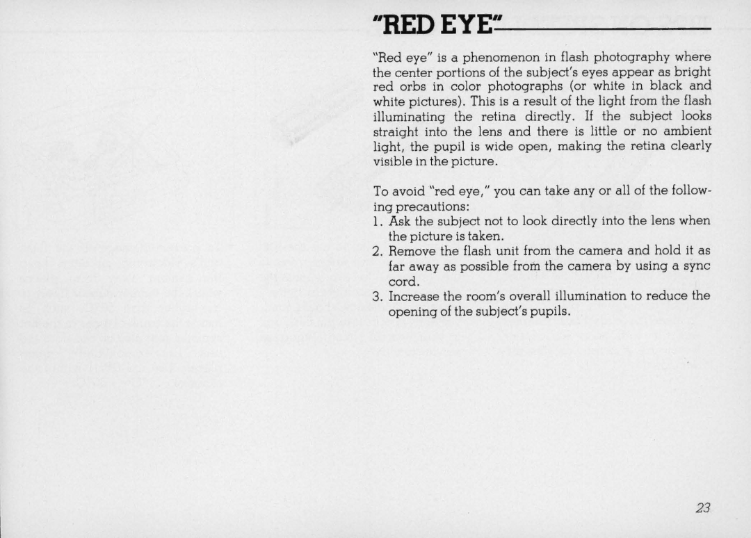 Nikon SB 11 instruction manual Red Eye~-I 