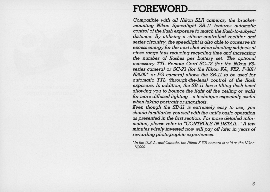 Nikon SB 11 instruction manual Foreword 