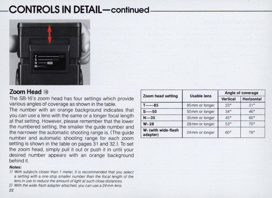 Nikon SB-16 instruction manual Controls in DETAll 