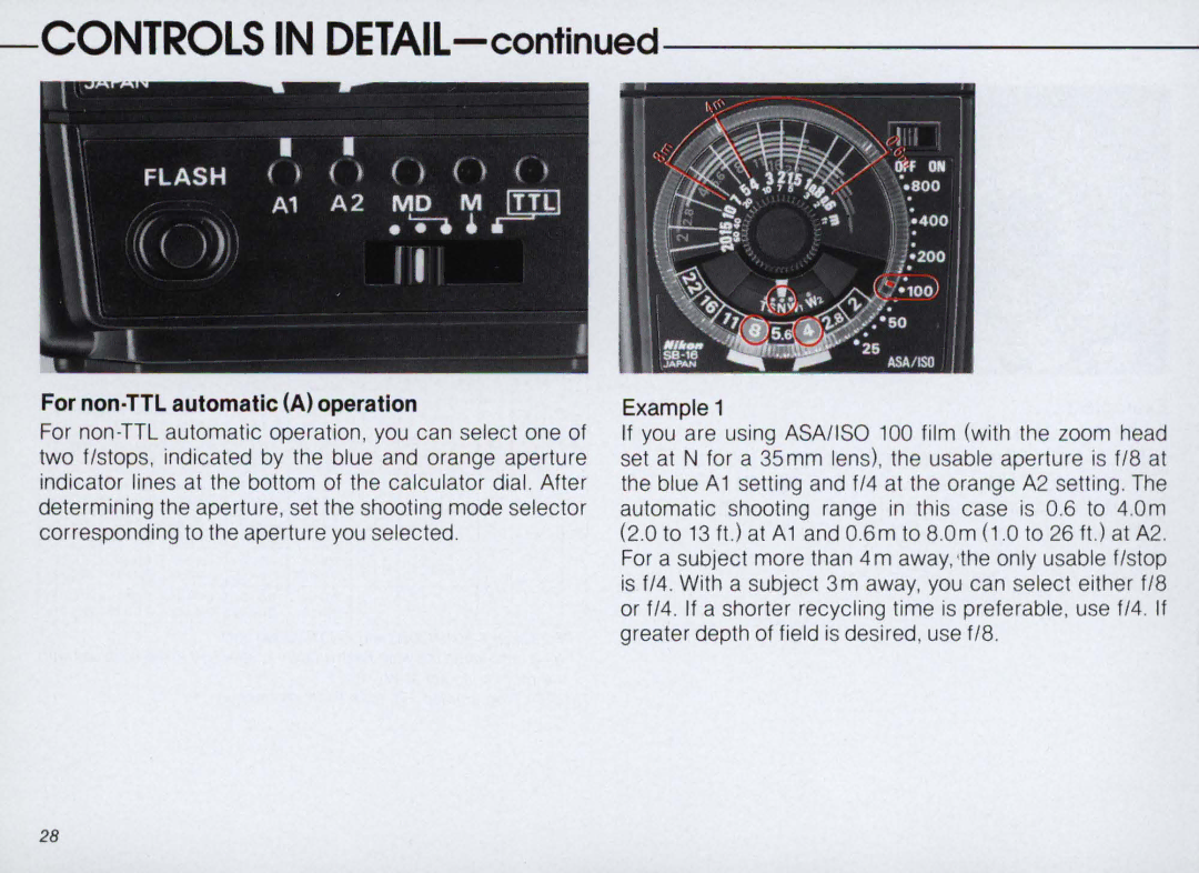 Nikon SB-16 instruction manual For non-TTL automatic a operation 