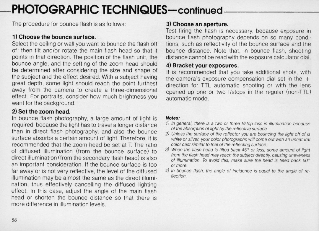 Nikon SB-16 instruction manual Choose the bounce surface 