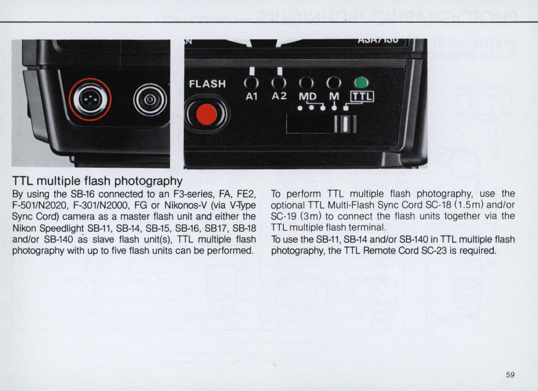 Nikon SB-16 instruction manual TTL multiple flash photography 