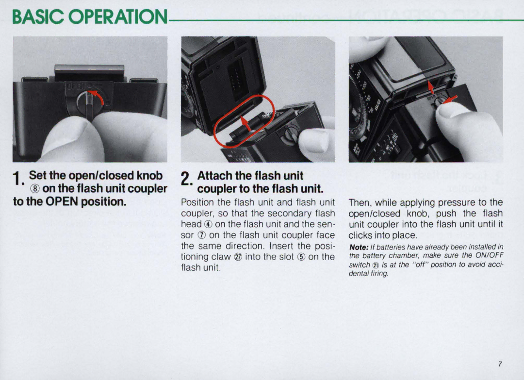 Nikon SB-16 instruction manual Basic Operation 