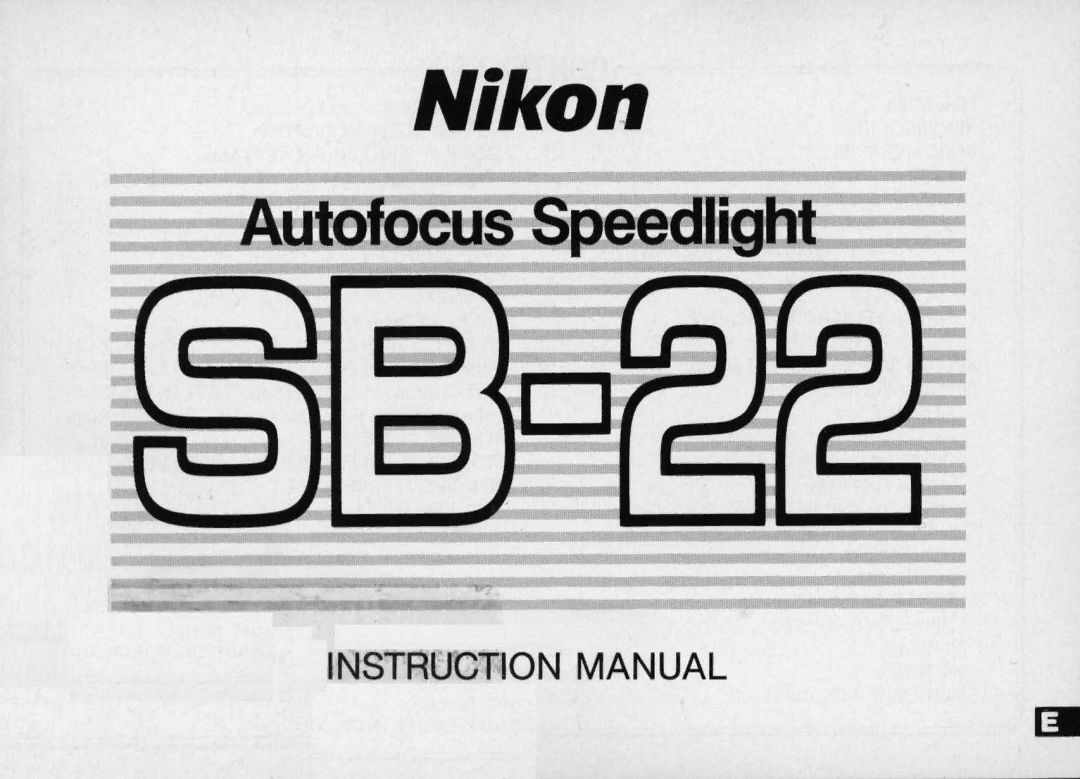 Nikon SB-22 instruction manual Nikon 