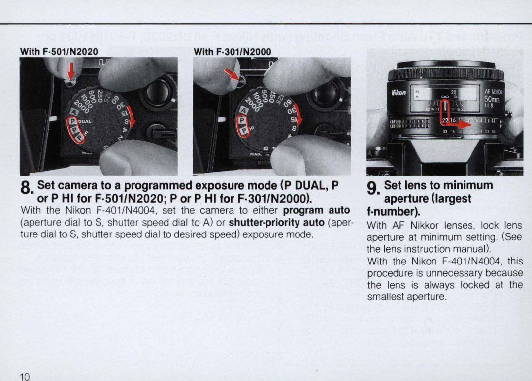 Nikon SB-22 instruction manual Set lens to minimum Aperture largest f-number 