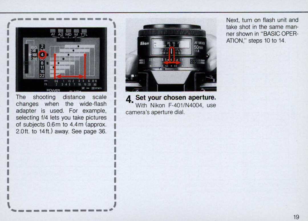 Nikon SB-22 instruction manual Set your chosen aperture 