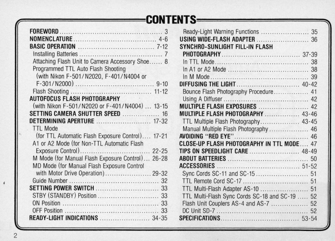 Nikon SB-22 instruction manual ===============Contents================~ 