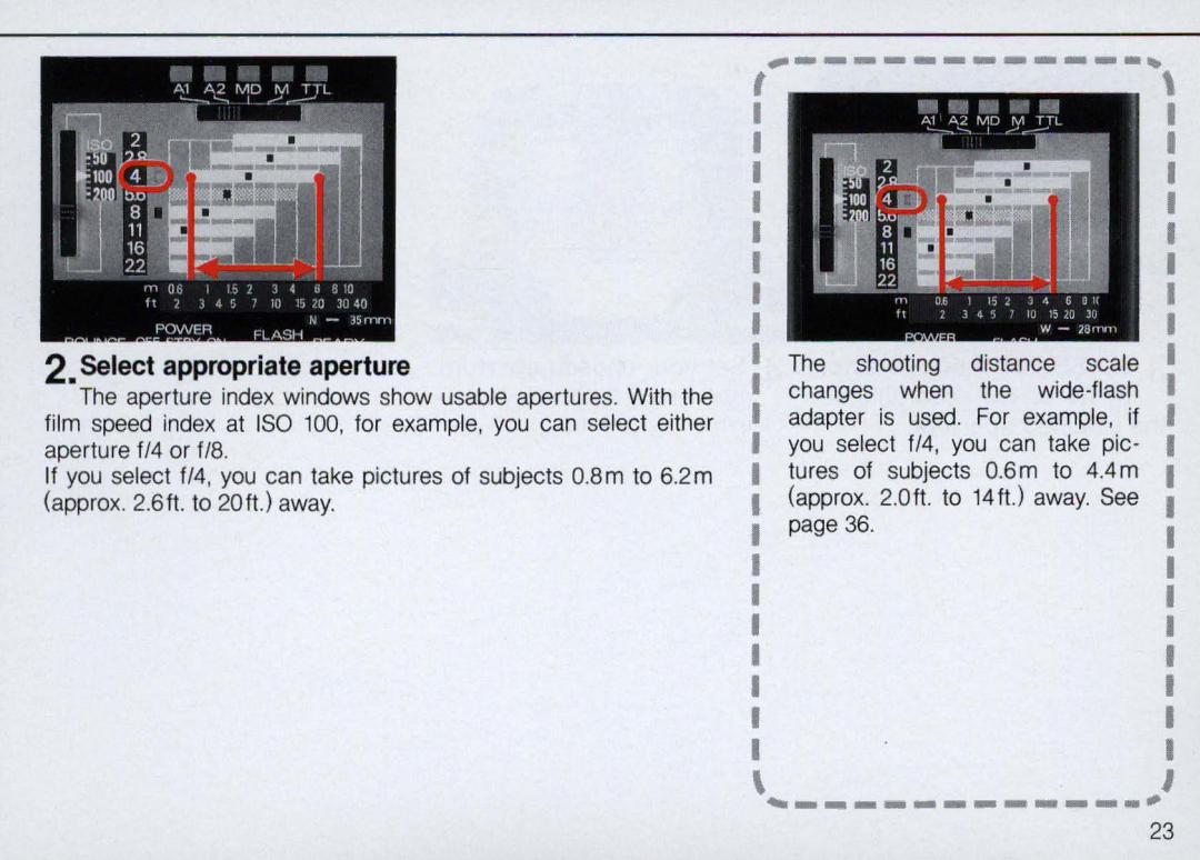 Nikon SB-22 instruction manual Select appropriate aperture, ~ 