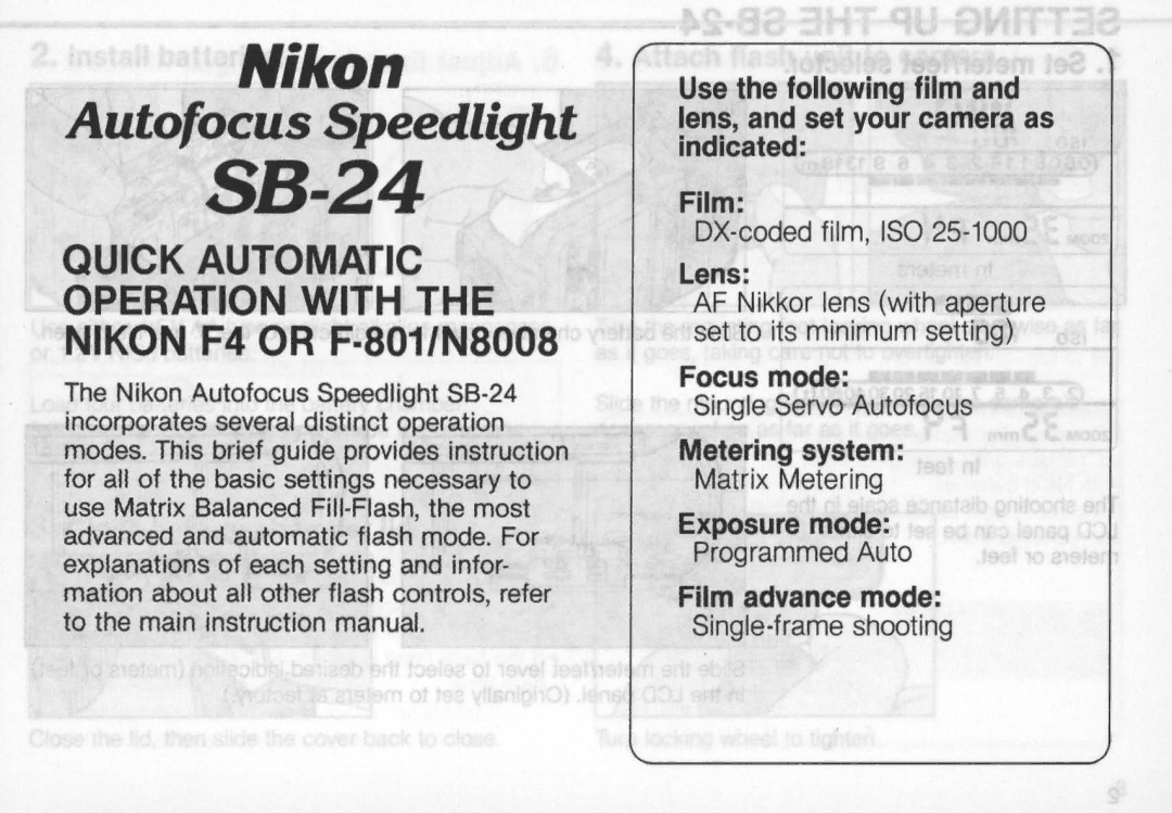 Nikon SB-24 instruction manual 88-24 