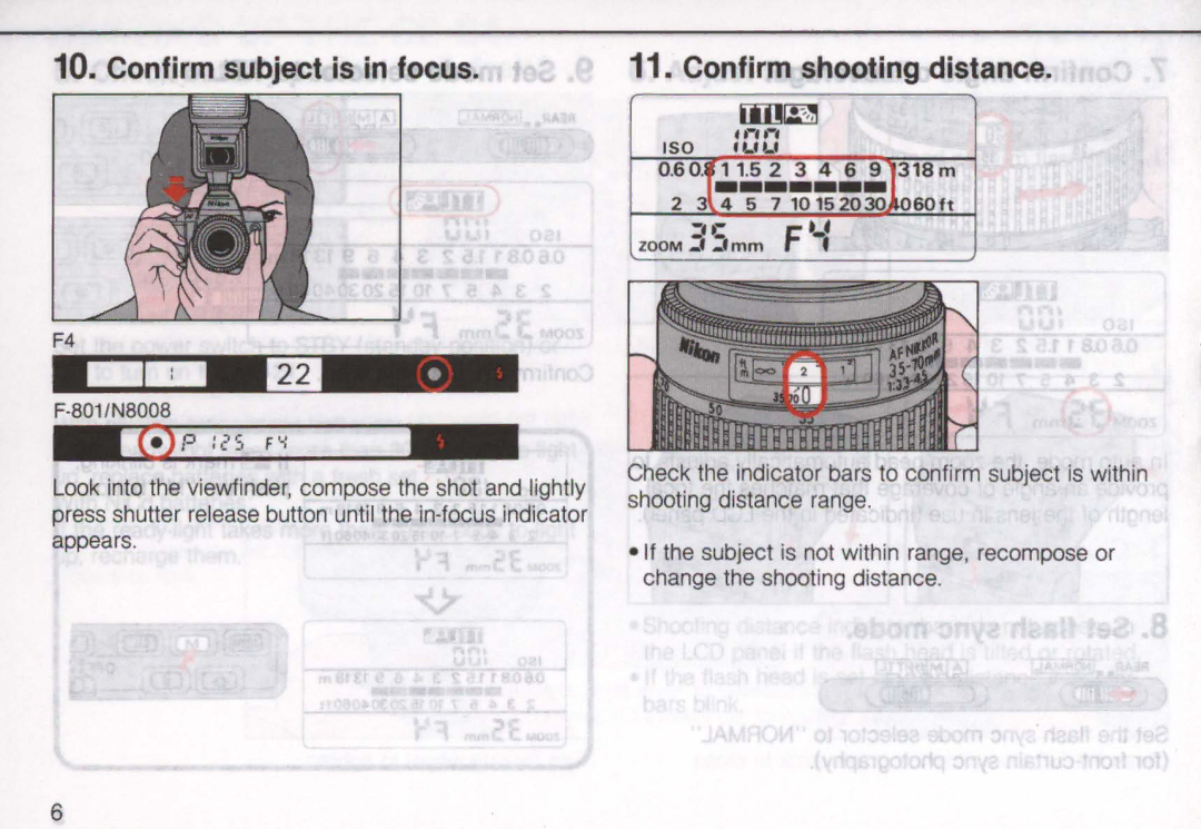 Nikon SB-24 instruction manual Confirm subject is in focus 