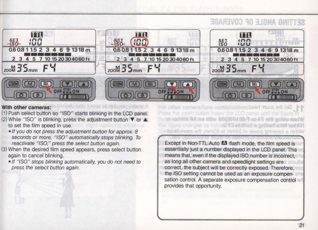 Nikon SB-24 instruction manual 346 91318m, 60.8 1 1.5 2 3 4 6 9 1318 m, Zoo?1 ~mm 