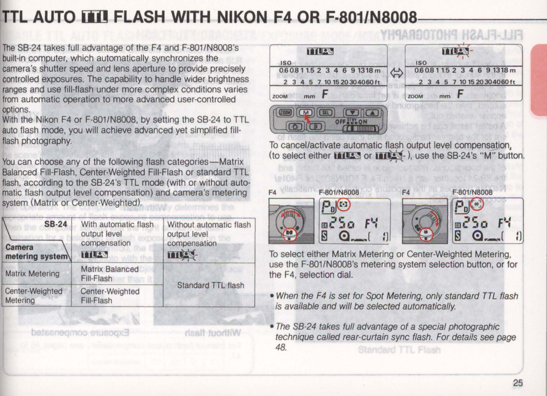 Nikon SB-24 instruction manual Camera, Metering system 