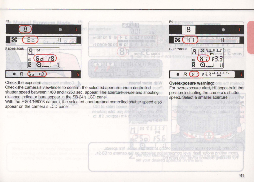 Nikon SB-24 instruction manual Idj \£L.J,I F, Overexposure warning 