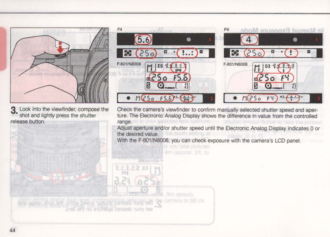 Nikon SB-24 instruction manual Iiii~, Desired value 