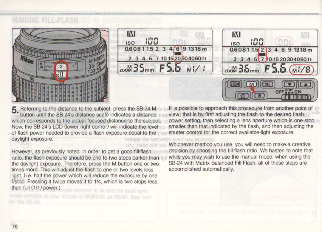 Nikon SB-24 instruction manual 101520 4060ft, 01520304060ft 