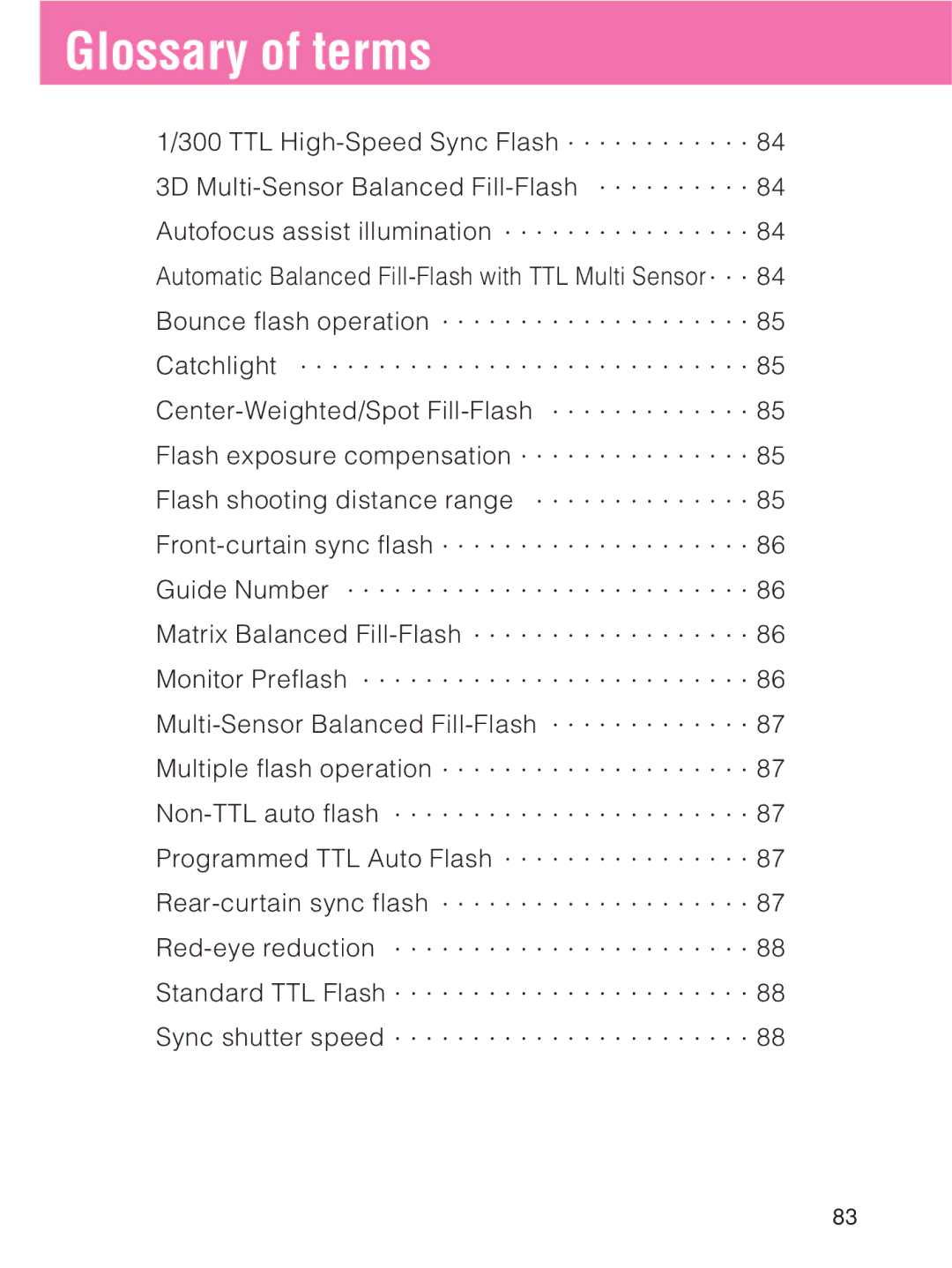 Nikon SB-27 instruction manual Glossary of terms 