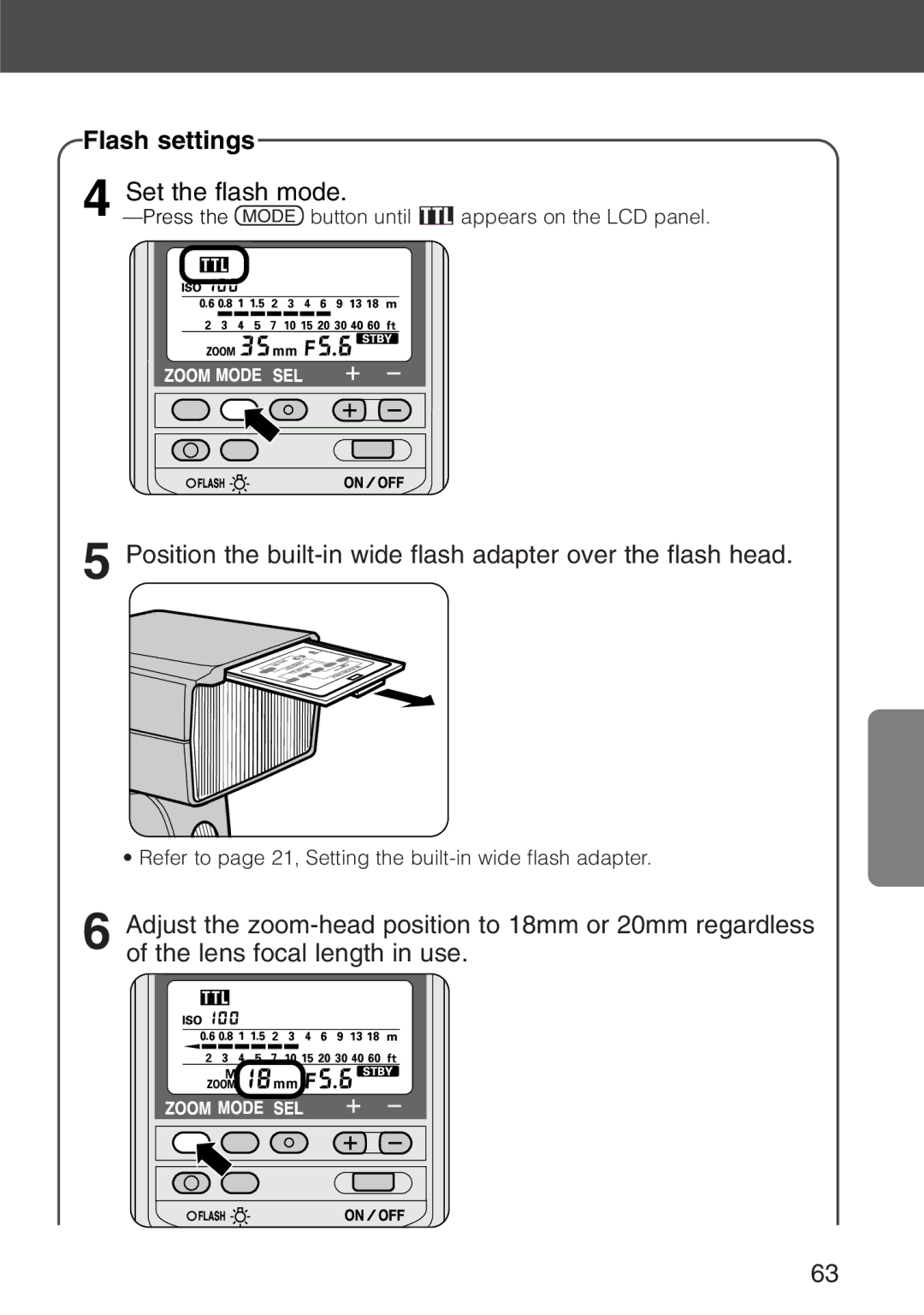 Nikon SB-28 instruction manual Flash settings, Set the flash mode 