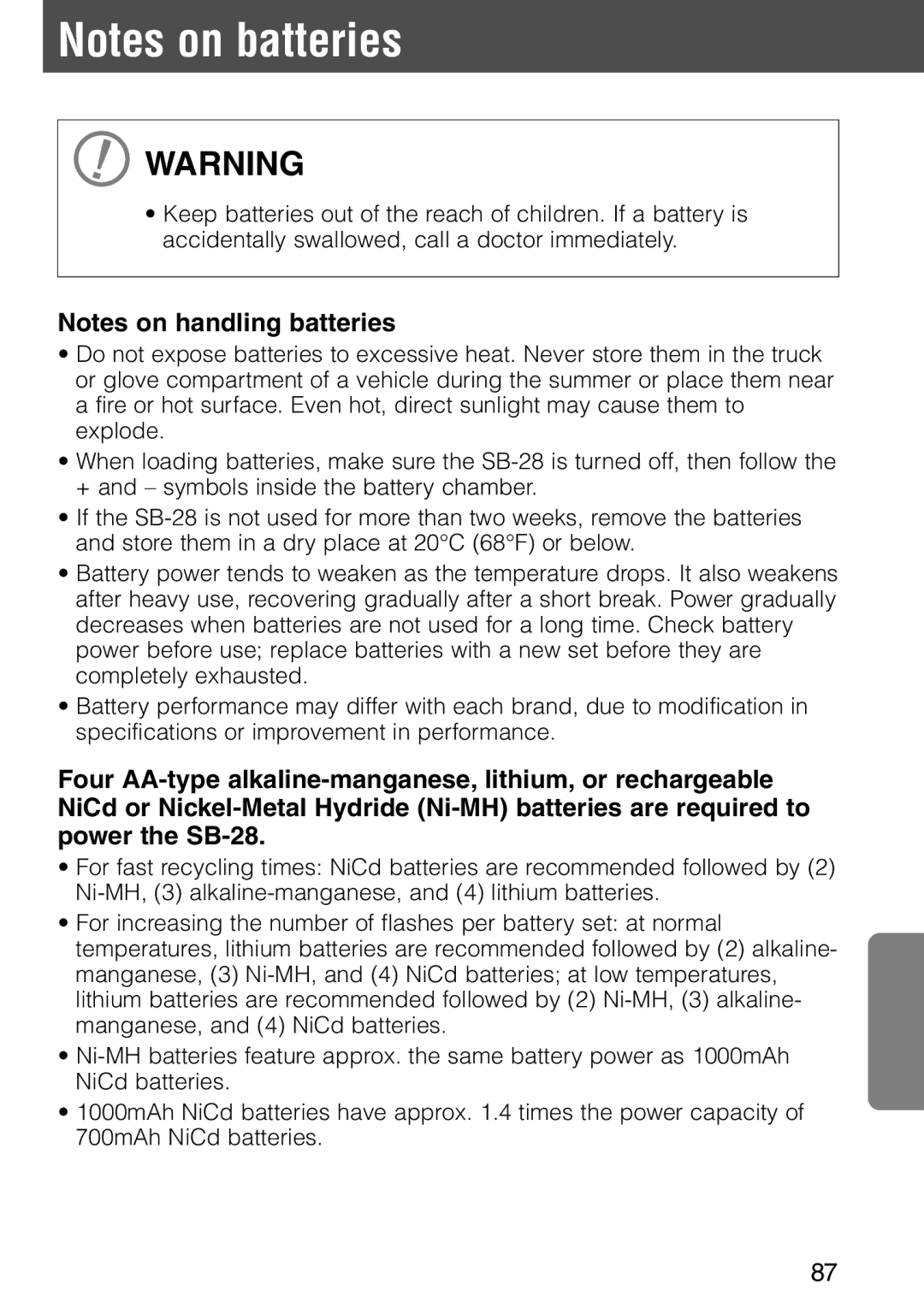 Nikon SB-28 instruction manual 