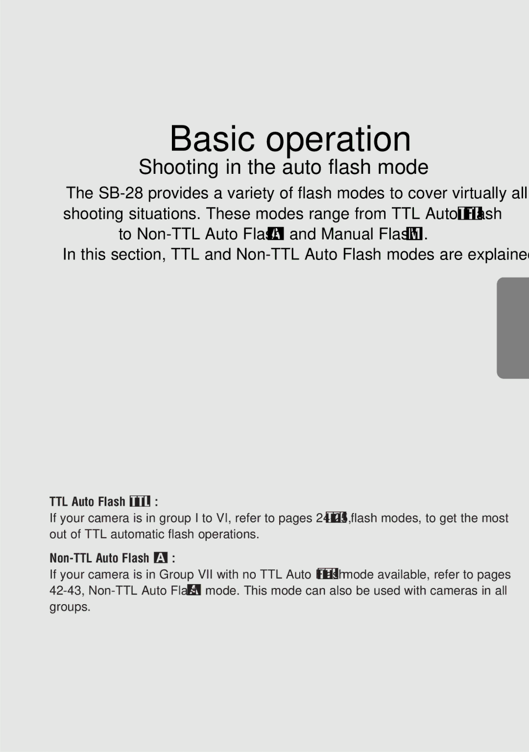 Nikon SB-28 instruction manual Basic operation 