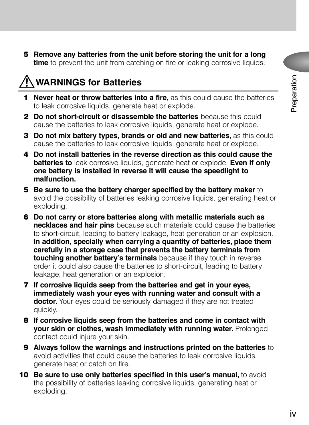 Nikon SB-600 user manual Preparation 