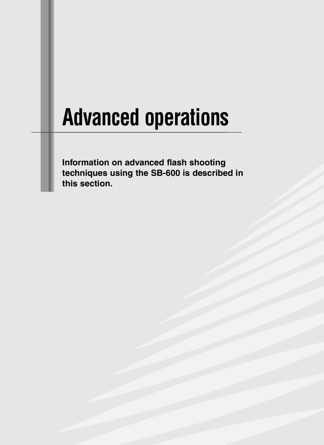 Nikon SB-600 user manual Advanced operations 