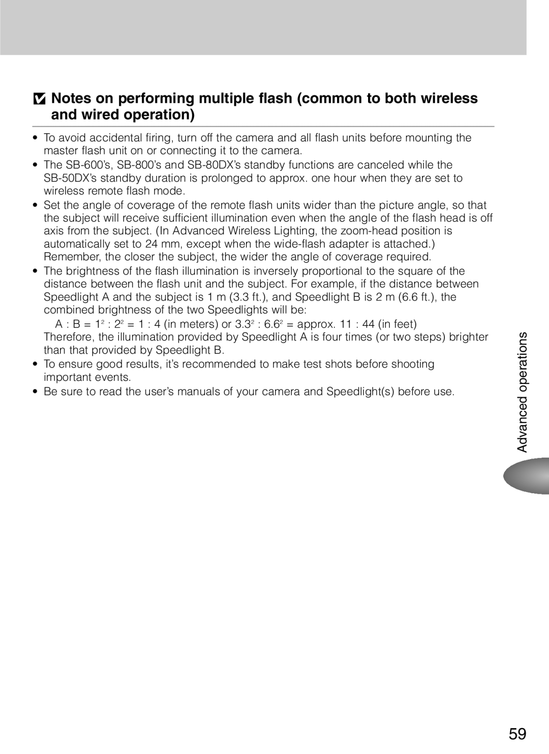 Nikon SB-600 user manual Advanced operations 