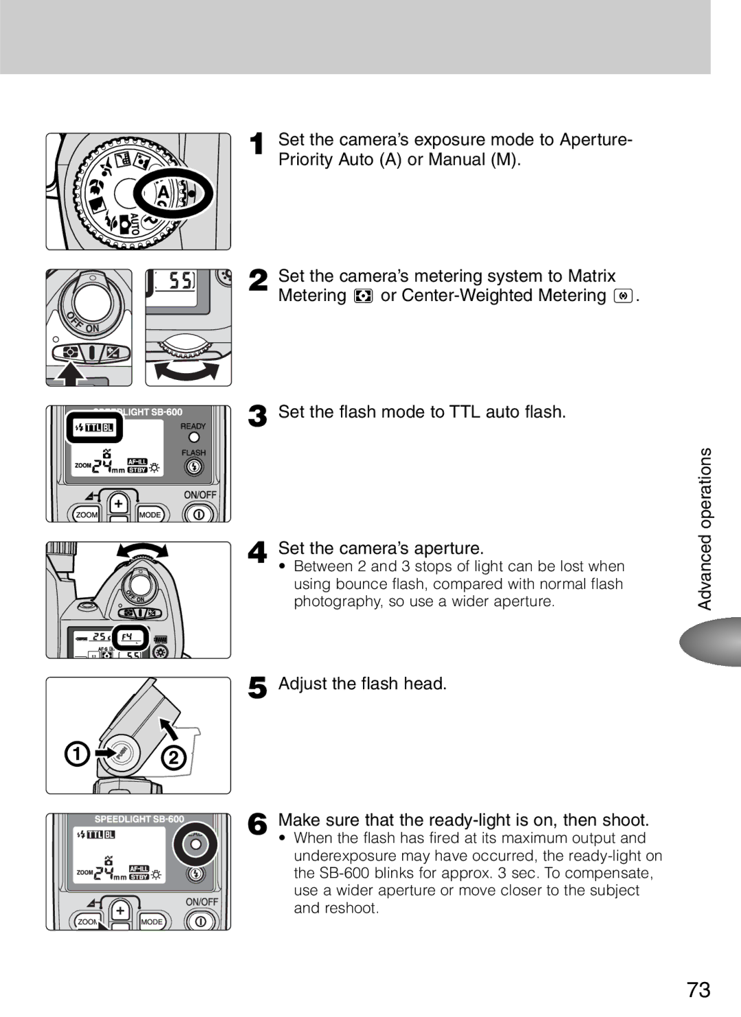 Nikon SB-600 user manual Advanced operations 