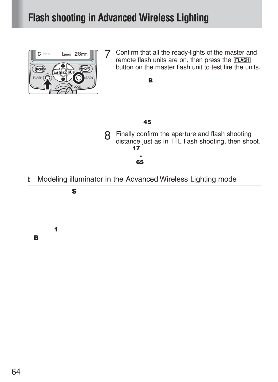 Nikon SB-600 instruction manual Modeling illuminator in the Advanced Wireless Lighting mode 