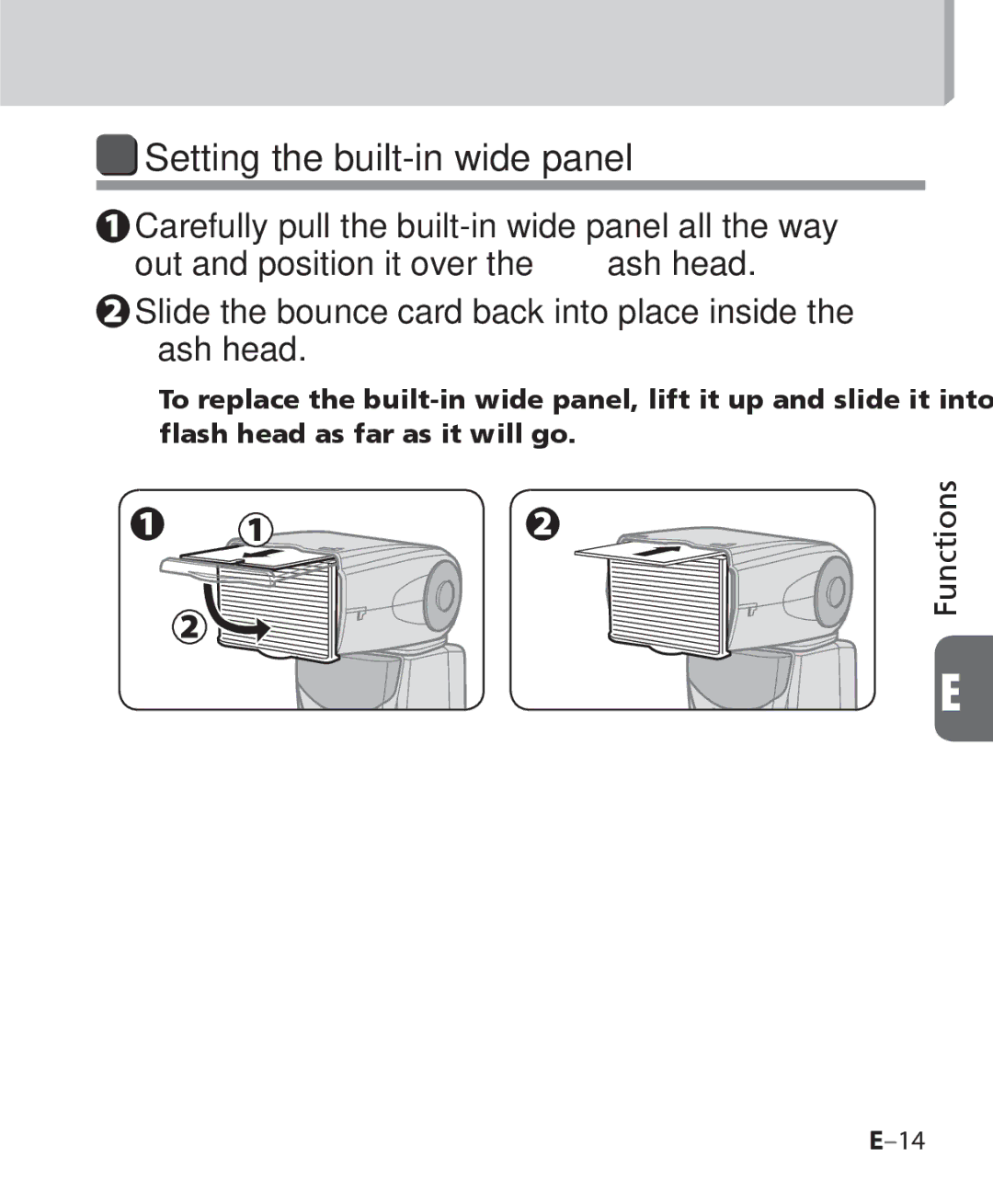 Nikon SB 700, SB-700 user manual Setting the built-in wide panel 