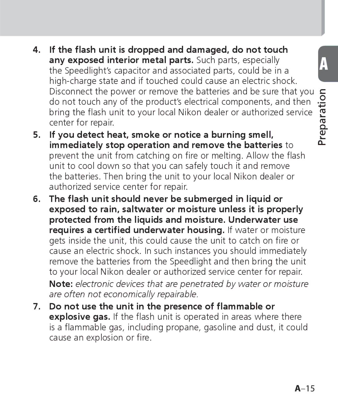 Nikon SB 700, SB-700 user manual Preparation 