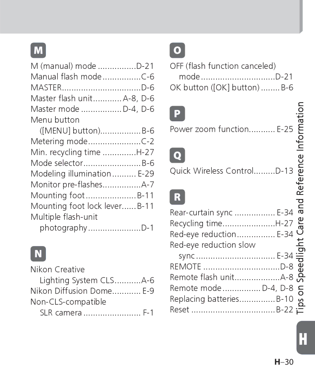 Nikon SB 700, SB-700 user manual OFF ﬂash function canceled 