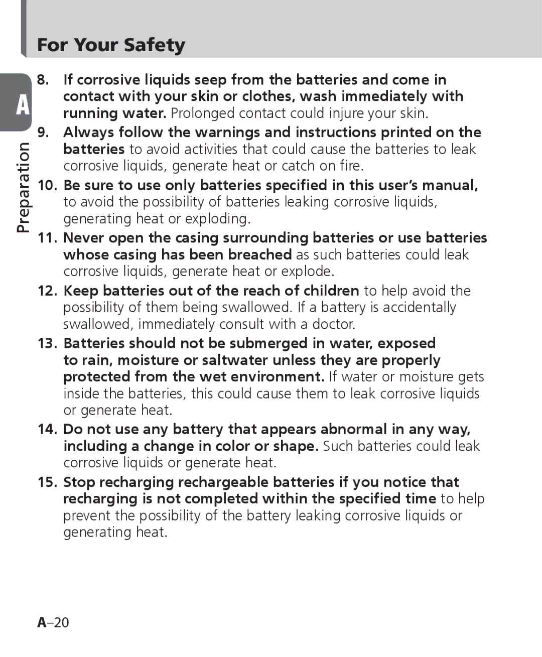 Nikon SB-700, SB 700 user manual If corrosive liquids seep from the batteries and come 