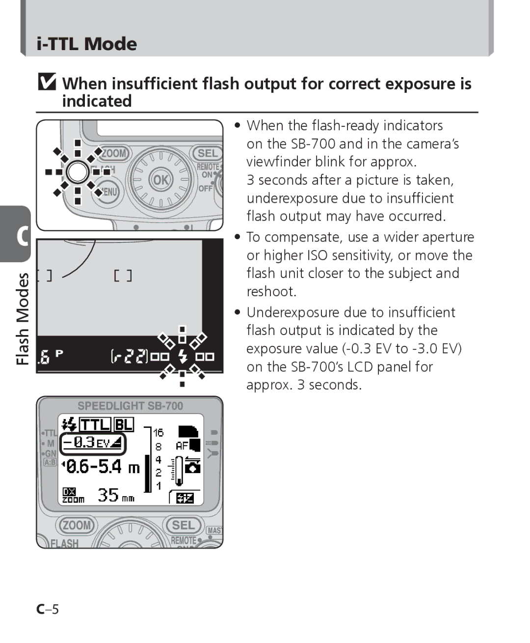 Nikon SB-700, SB 700 user manual TTL Mode 