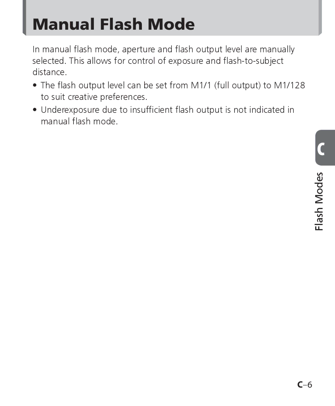 Nikon SB 700, SB-700 user manual Manual Flash Mode 