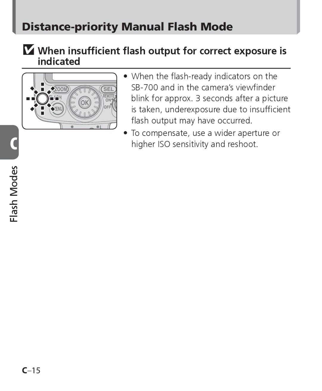 Nikon SB-700, SB 700 user manual Distance-priority Manual Flash Mode 