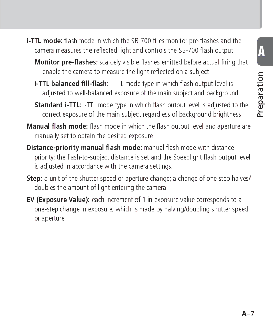 Nikon SB 700, SB-700 user manual Preparation 