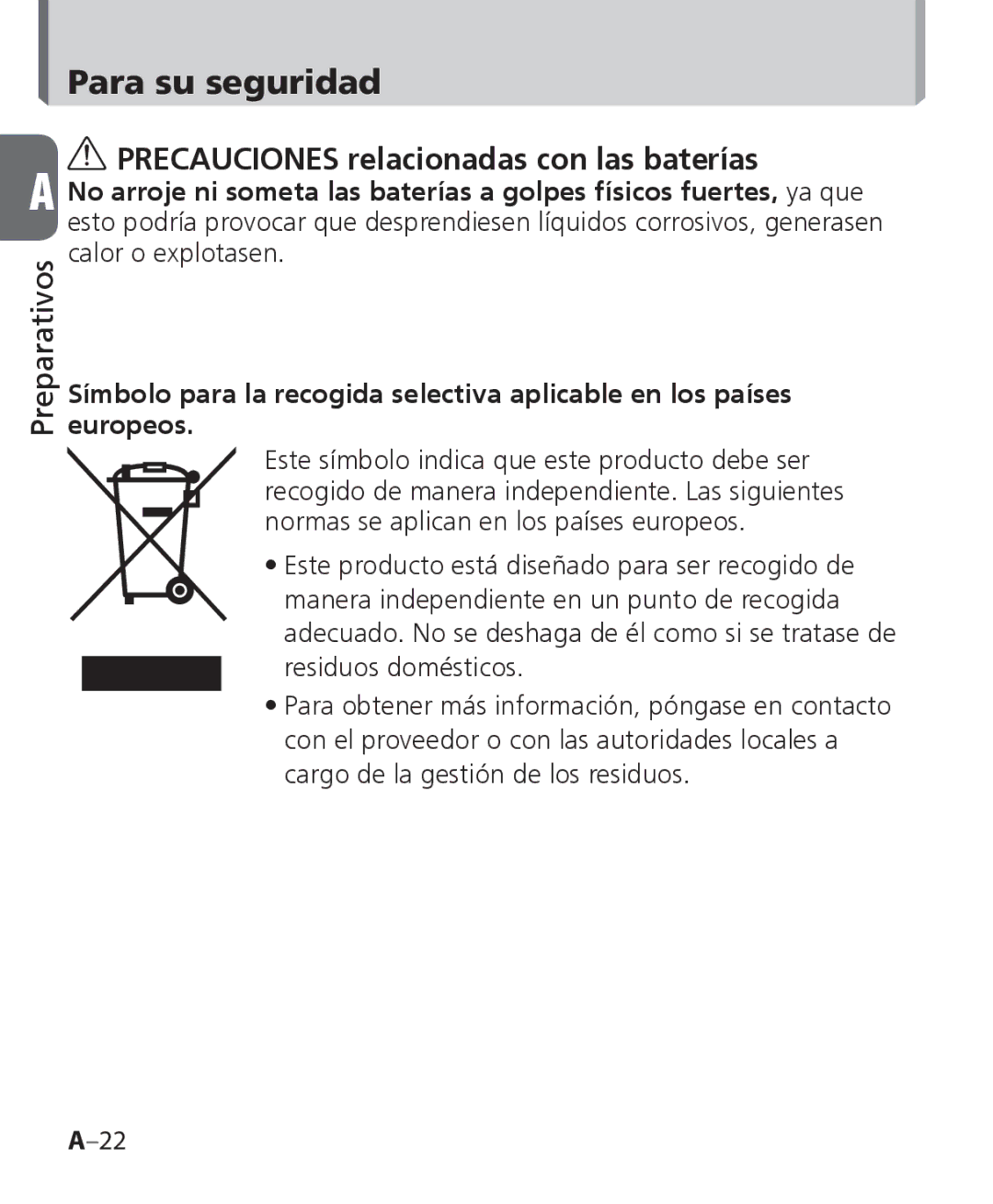 Nikon SB-700 manual Precauciones relacionadas con las baterías 