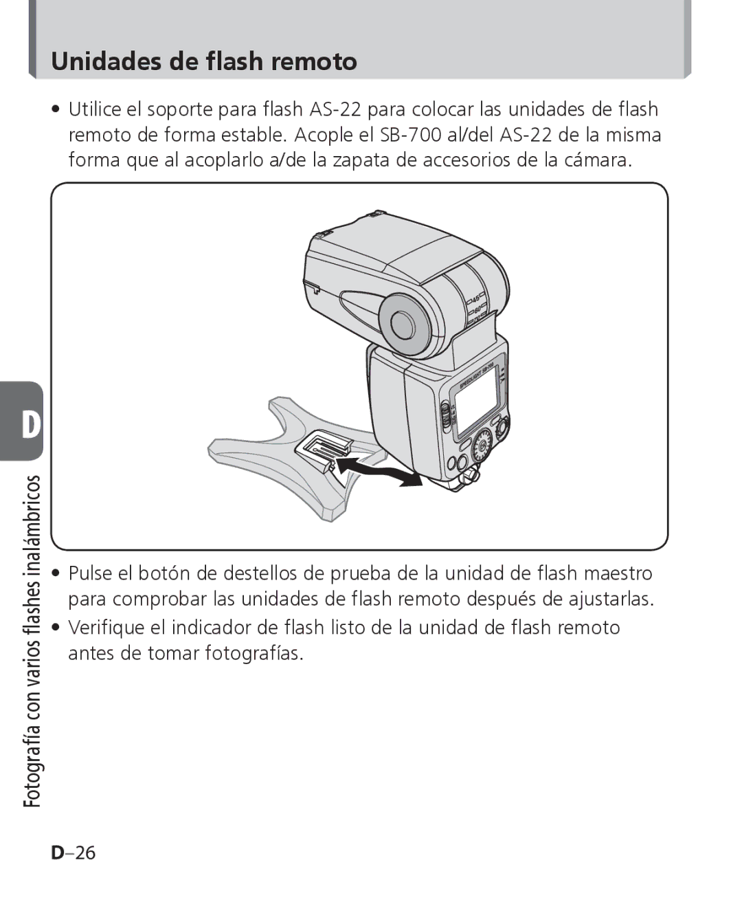 Nikon SB-700 manual Unidades de flash remoto 