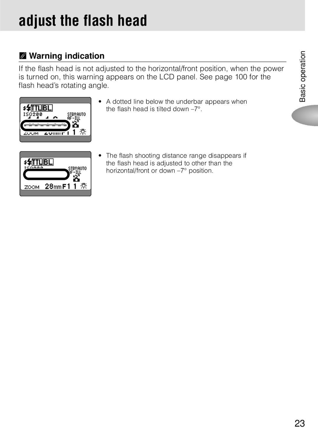 Nikon SB-800 instruction manual Adjust the flash head 