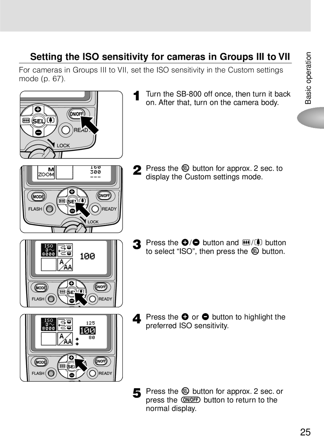 Nikon SB-800 instruction manual Setting the ISO sensitivity for cameras in Groups III to 