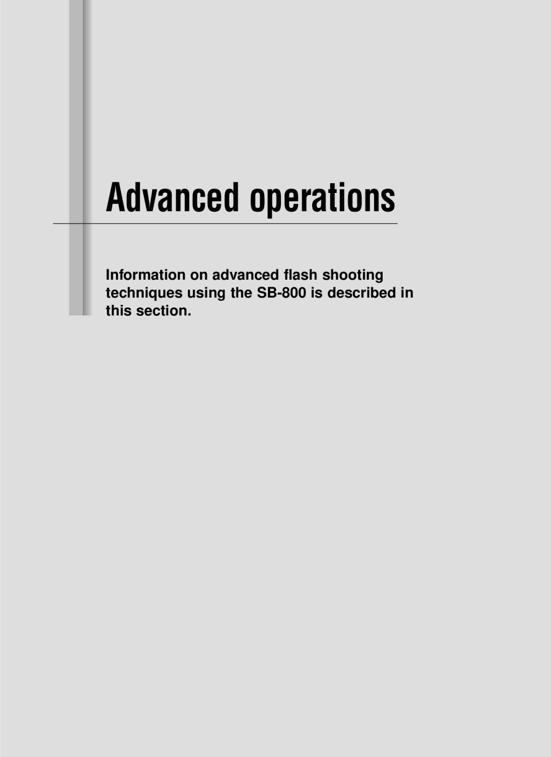 Nikon SB-800 instruction manual Advanced operations 