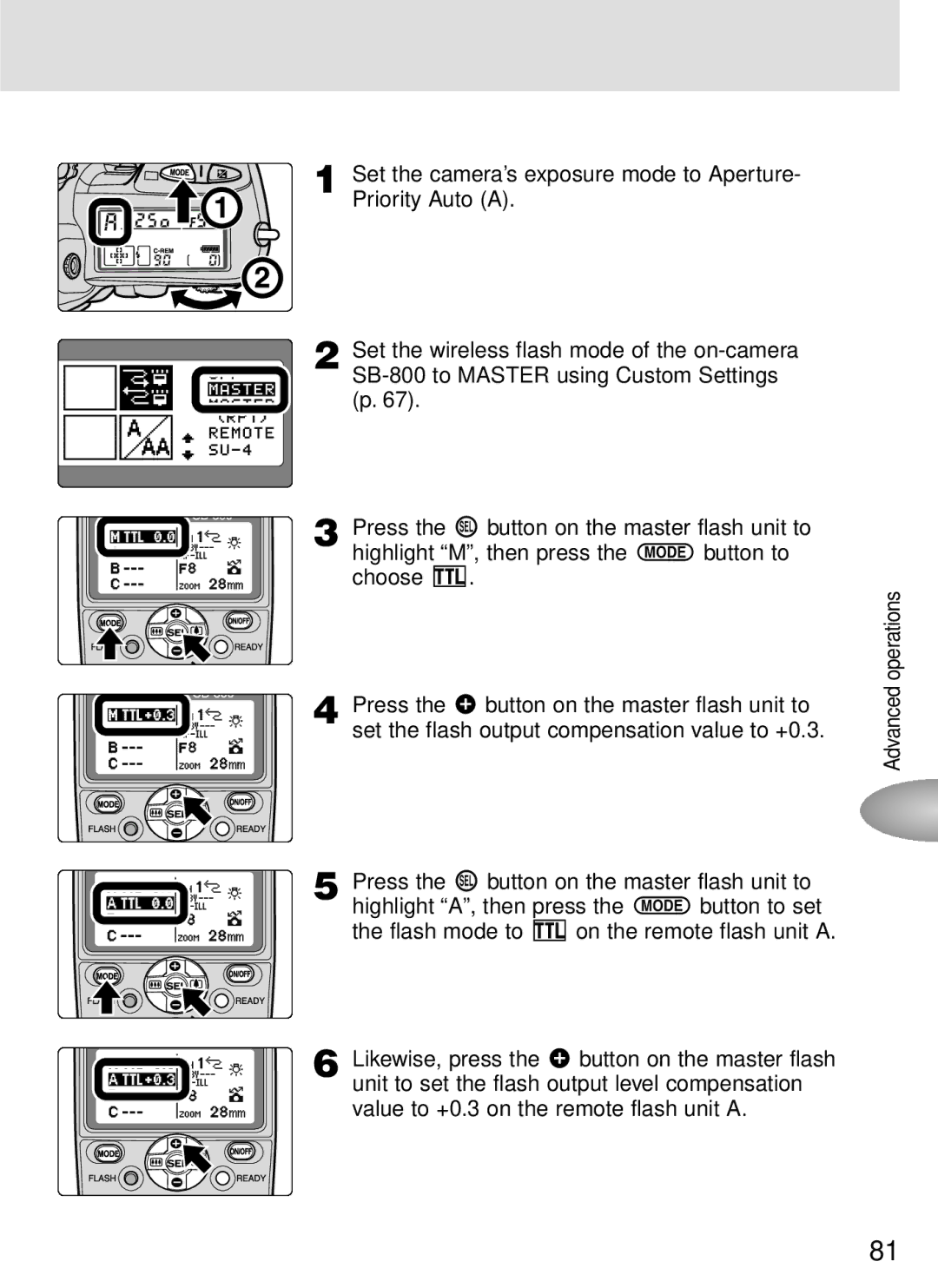 Nikon SB-800 instruction manual Advanced operations 