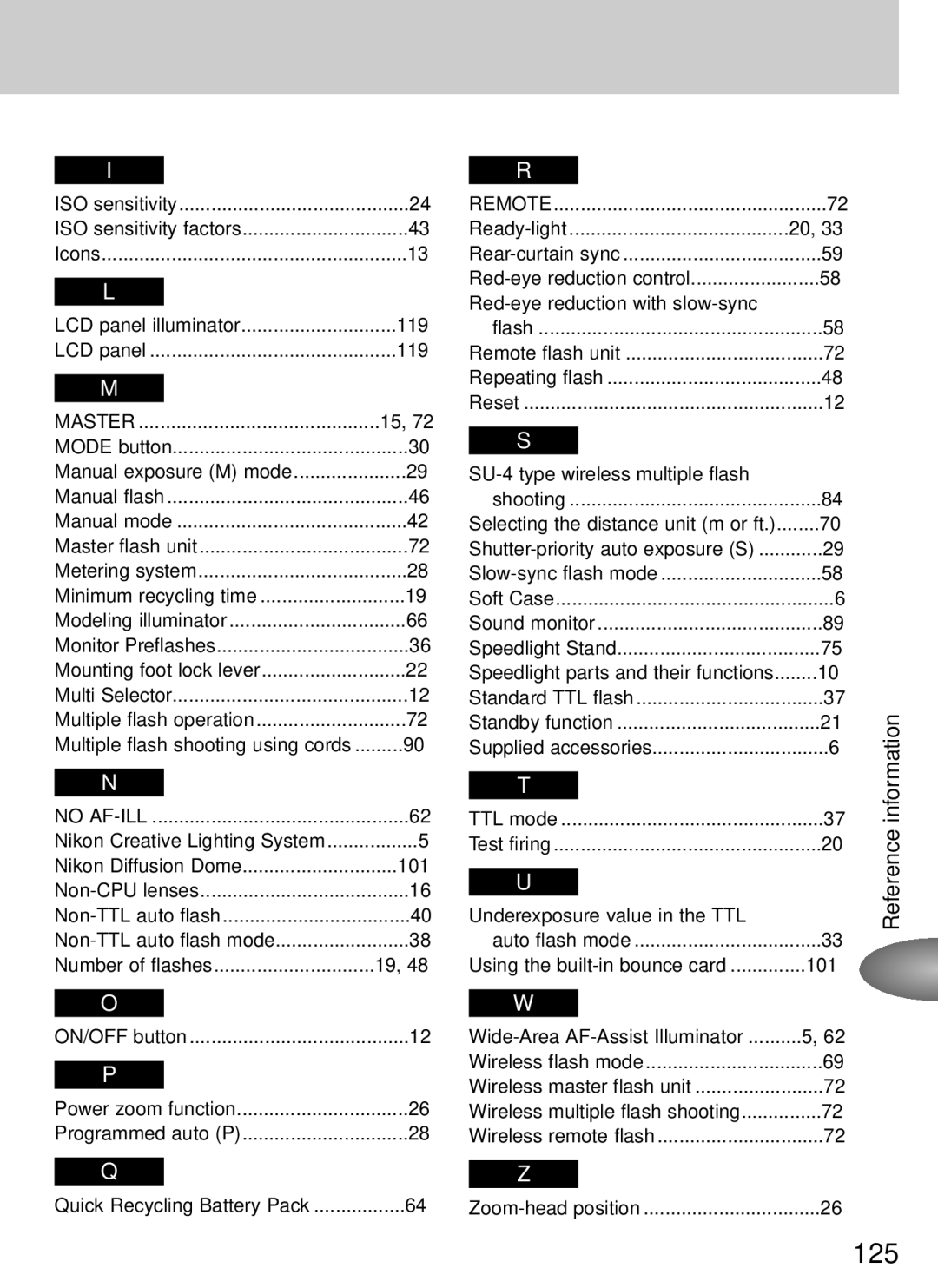 Nikon SB-800 instruction manual 125 