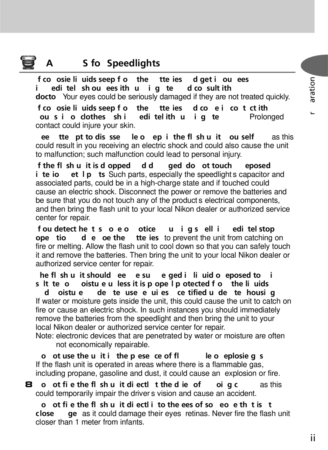 Nikon SB-800 instruction manual Preparation 