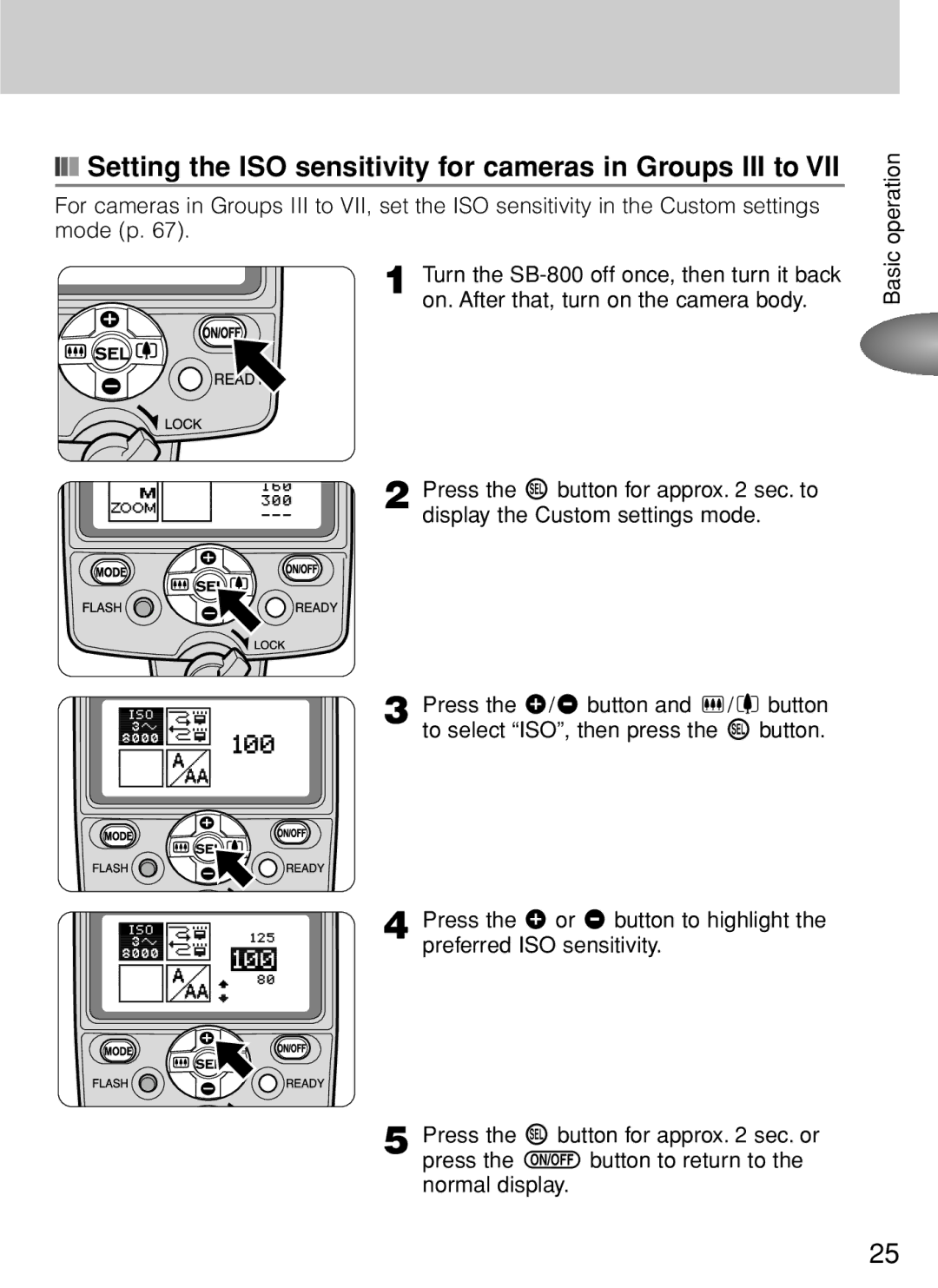 Nikon SB-800 instruction manual Setting the ISO sensitivity for cameras in Groups III to 