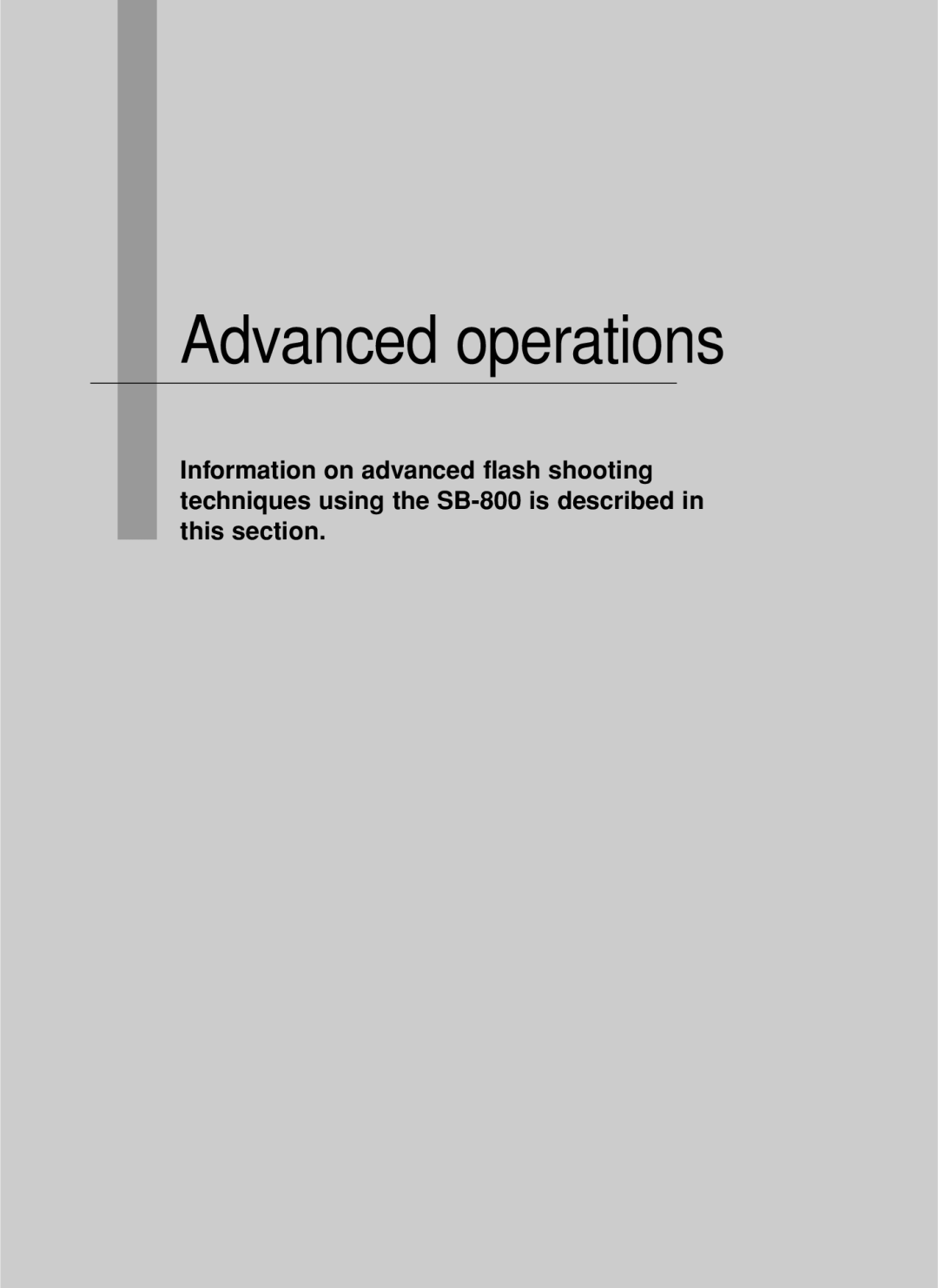 Nikon SB-800 instruction manual Advanced operations 