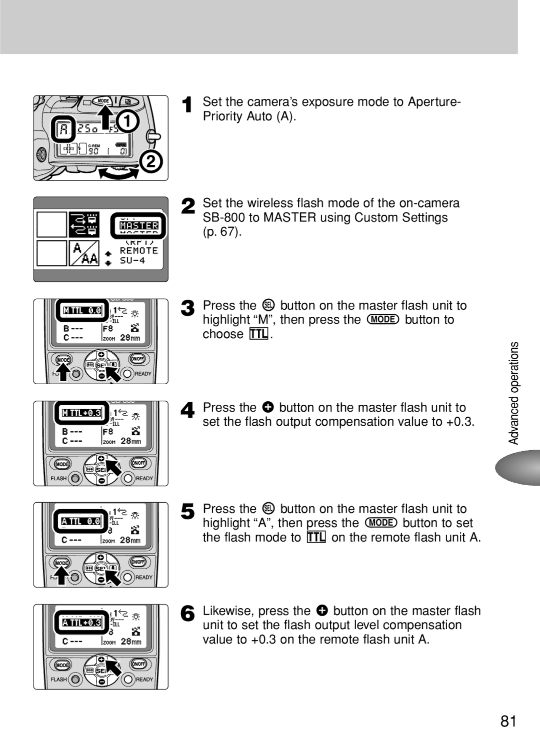 Nikon SB-800 instruction manual Advanced operations 