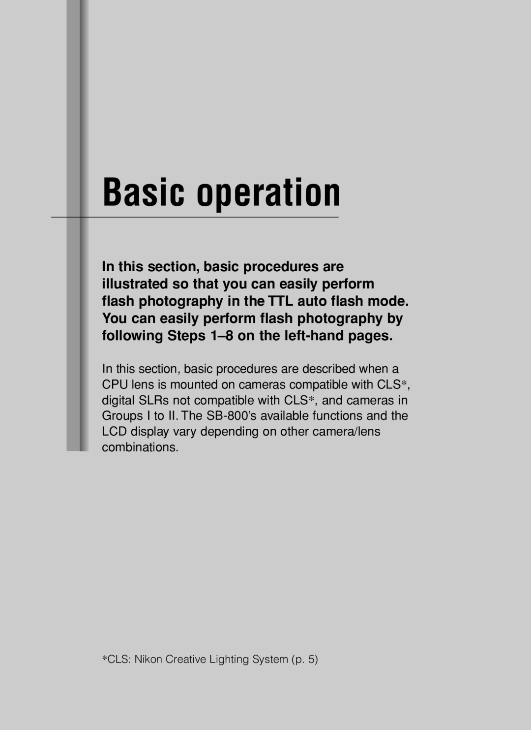 Nikon SB-800 instruction manual Basic operation 